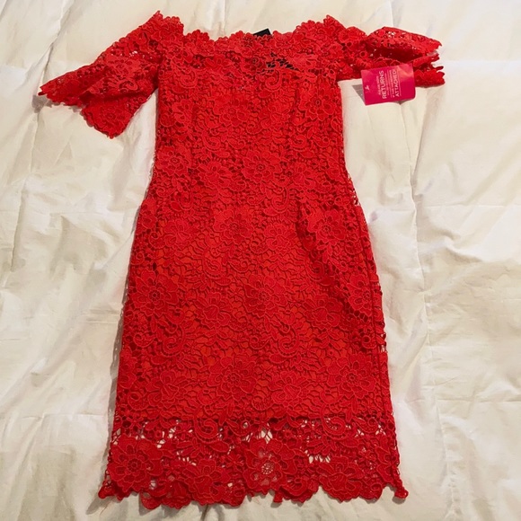 Paper Doll Off The Shoulder Crochet Dress - Picture 5 of 7